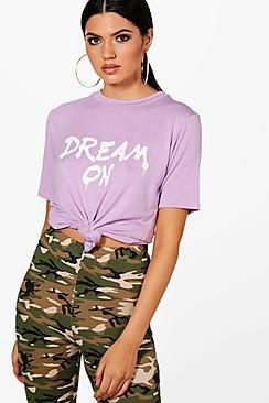 Boohoo Jayne Dream On Slogan Tee