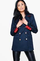 Boohoo Harriet Wool Look Military Coat