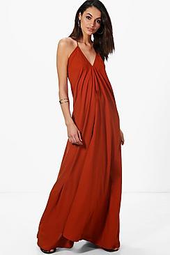 Boohoo Pearl Halterneck Tassel Tie Maxi Dress