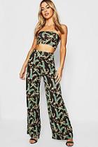 Boohoo Petite Chain Print Bandeau & Trouser Co-ord