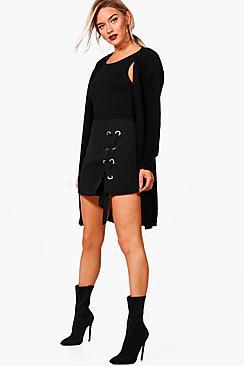 Boohoo Phoebe Soft Knit Edge To Edge Cardigan