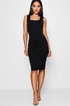 Boohoo Evie Square Neck Sleeveless Midi Dress