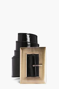 Boohoo Mya Oversized Wide Buckle Waist Belt