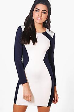 Boohoo Rebecca Contrast Tailored Dress