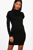 Boohoo Lorena Ruffle Sleeve Jersey Bodycon Dress