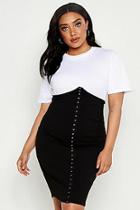 Boohoo Plus Croset Detail Super High Waist Skirt