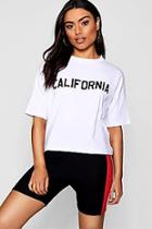 Boohoo Mia California Slogan Boxy Crop T-shirt