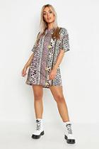 Boohoo Plus Chain Print T-shirt Dress