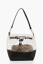 Boohoo Leopard Pouch Clear Duffle Bag
