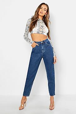 Boohoo Dark Wash Mom Jeans