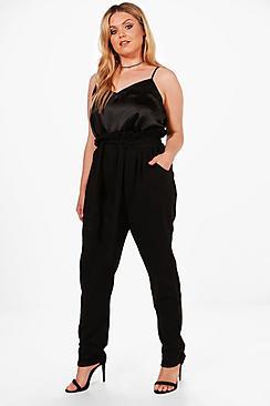 Boohoo Plus Alisha Frill Waist Tapered Trouser