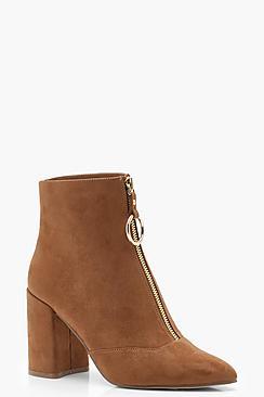 Boohoo Alice O Ring Pull Suedette Shoe Boots