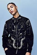 Boohoo Premium Sequin Embroidered Bomber Jacket