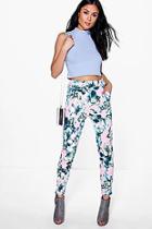 Boohoo Yasmin Pastel Floral Skinny Trousers