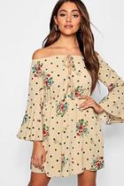 Boohoo Floral Spot Print Dress