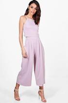 Boohoo Rose Strappy Crop & Culotte Co-ord Set