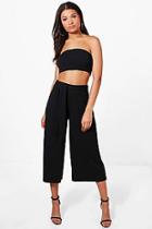 Boohoo Sofie Tie Waist Culotte & Bandaeu Co-ord