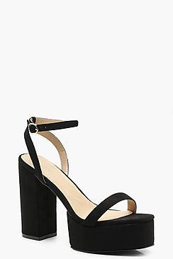Boohoo Skinny Strap Platform Heels