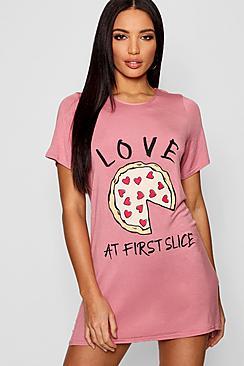 Boohoo Love At First Slice Sleep Tee