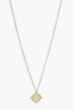 Boohoo Carrie Sovereign Coin Pendant Skinny Necklace