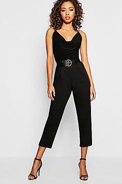 Boohoo Woven Tailored Slim Fit Crop Trouser