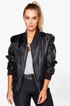 Boohoo Plus Candace Ma1 Bomber Jacket Black