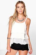 Boohoo Bonnie Lace Strap Woven Cami