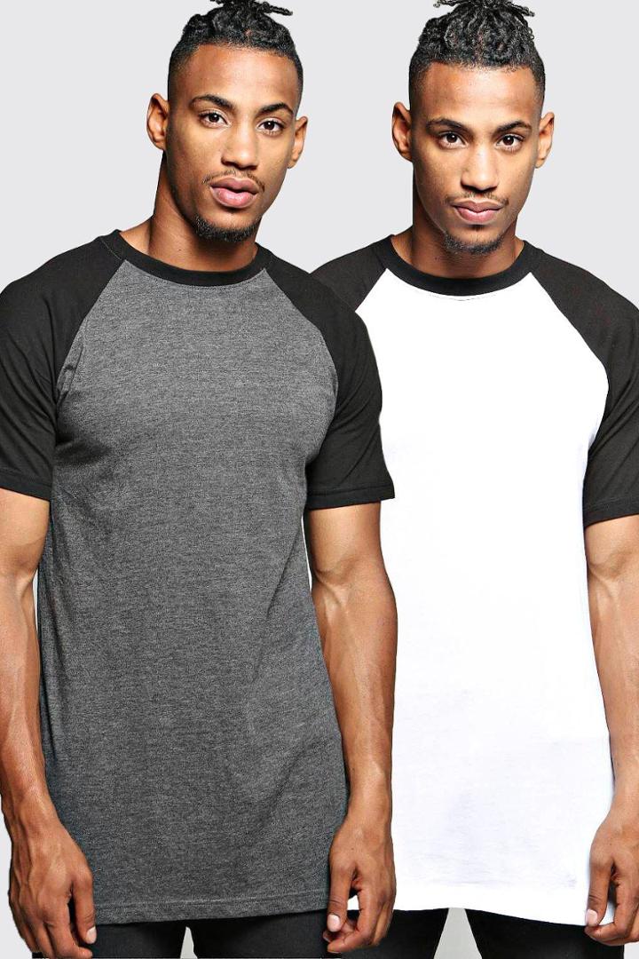 Boohoo 2 Pack Raglan T Shirt Multi