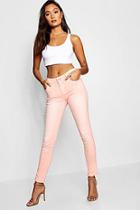 Boohoo Glitter Stripe Peach Skinny Jean