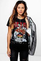 Boohoo Elena Printed Metal Band T-shirt