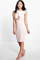 Boohoo Petite Jenna Cross Front Strappy Midi Dress