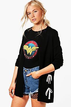 Boohoo Elizabeth Tie Side Split Cardigan