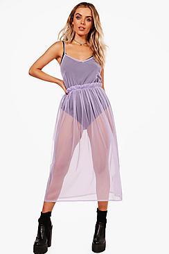 Boohoo Ella Longline Mesh Top