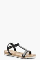 Boohoo Alice Diamante T-bar Sandals