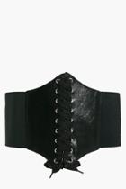Boohoo Lily Corset Lace Up Belt Black