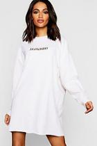 Boohoo Original Reverse Print Oversized Sweatshirt Dress
