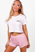 Boohoo Lydia 'shake Your Pom Poms' Pj Short Set