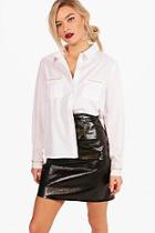 Boohoo Helena Metal Chain Hardwear Detail Shirt