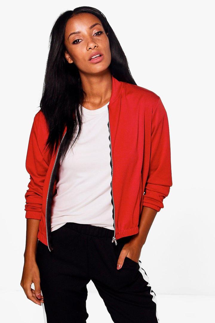 Boohoo Sofia Jersey Ma1 Bomber Rust