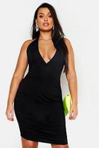 Boohoo Plus Neon Plunge Ruched Bodycon Dress