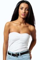 Boohoo Lou Longline Stretch Bandeau White
