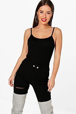 Boohoo Petite Paige Basic Strappy Cami Top
