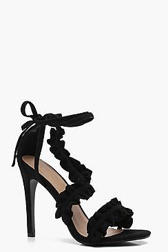 Boohoo Bella Frill Wrap Strap Heels