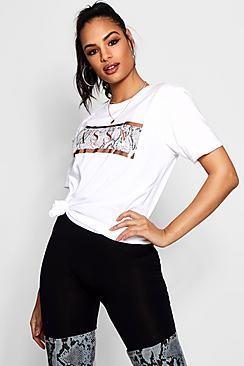 Boohoo Maisy Sassy Print And Foil Tee