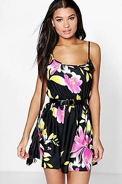 Boohoo Elle Strappy Floral Sundress