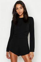 Boohoo Tall Twist Front Woven Playsuit