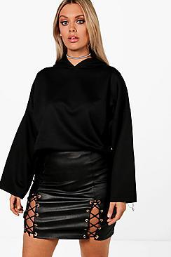 Boohoo Plus Sally Raw Hem Sweat Top