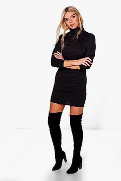 Boohoo Florence Roll Neck Jumper Dress
