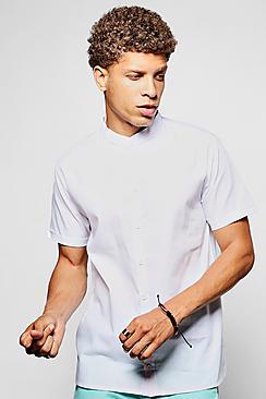 Boohoo Short Sleeve Grandad Collar Shirt