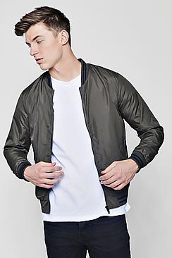 Boohoo Sports Rib Bomber Jacket